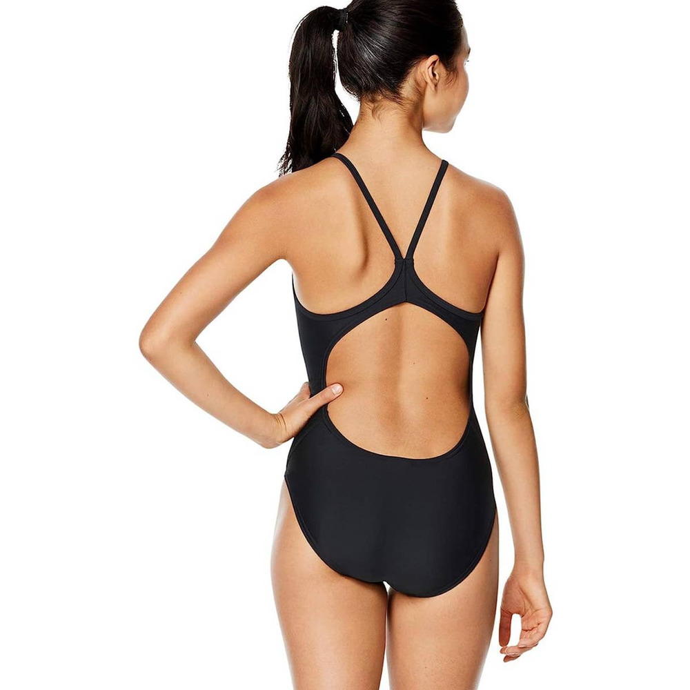 Speedo Women's Size 26 Solid Flyer One Piece Swimsuit, Black - Picture 2 of 6